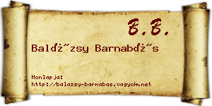 Balázsy Barnabás névjegykártya