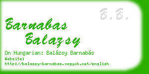 barnabas balazsy business card